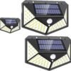 100 LED Solar Light IPR Motion Sensor Wall Light Outdoor Lighting Waterproof Gar