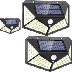 100 LED Solar Light IPR Motion Sensor Wall Light Outdoor Lighting Waterproof Gar