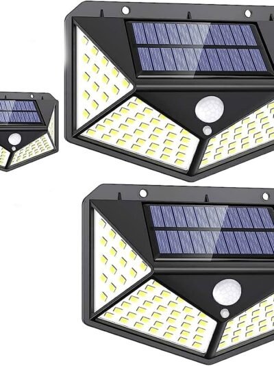 100 LED Solar Light IPR Motion Sensor Wall Light Outdoor Lighting Waterproof Gar