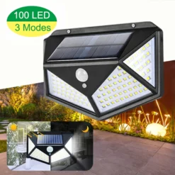 Alternative view of 100 LED Solar Light IPR Motion Sensor Wall Light Outdoor Lighting Waterproof Gar