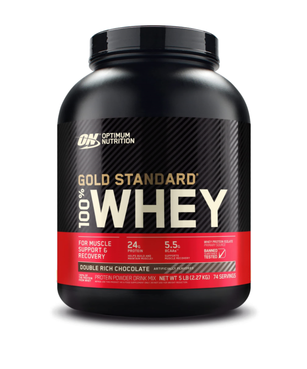 Optimum Nutrition Gold Standard 100% Whey Protein Powder, Double Rich Chocolate, 5 Pound (Packaging May Vary)