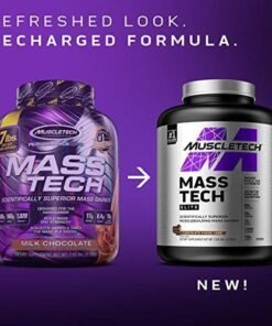Mass Gainer Protein Powder MuscleTech Mass-Tech Mass Gainer Whey Protein Powder + Muscle Builder Creatine Supplements Cookies and Cream, 6 lbs