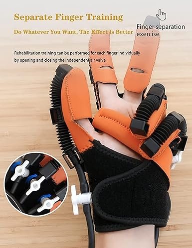 Pair Rehabilation Robot Gloves, Hand Dysfunction Patient Training Device Rehabilitation Robot Gloves Hand Rehabilitation Device Help Patient with Hand Dysfunction to Independently Carry Out Rehabilitation Training to Long-Term Relief Finger Cramps Left Hand, In Pakistan best Price - Image 12