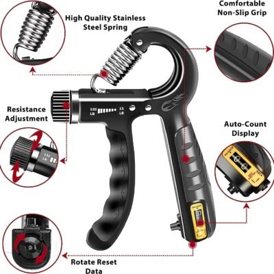 Histro Automatic Counting Hand Gripper Adjustable - Best Price in Pakistan | GreyMart