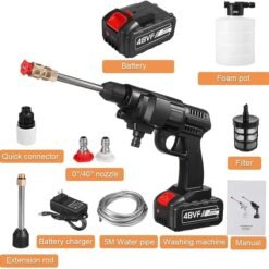 Alternative view of 2 battery 48V 25000mAh 30Bar Cordless High Pressure Car Washer with Nozzles Water Gun Set Garden