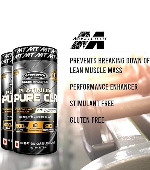 Muscletech Essential Series Platinum Pure CLA | Fat Burner | Post-Workout | 90 Softgels - Image 4