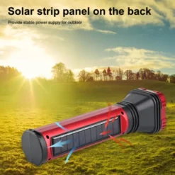 Hurry Bolt Solar Multifunctional solar flashlight 18W HB-707-1 Hurry Bolt Flashlight Strong High Power USB Rechargeable LED Light USB Solar Portable LED Flashlight Rechargeable Camping Tent Light Lantern Lamp