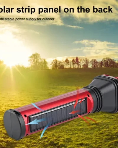 Hurry Bolt Solar Multifunctional solar flashlight 18W HB-707-1 Hurry Bolt Flashlight Strong High Power USB Rechargeable LED Light USB Solar Portable LED Flashlight Rechargeable Camping Tent Light Lantern Lamp