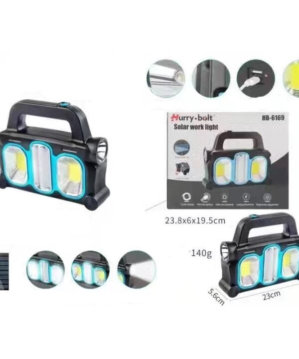 Hurry Bolt HB-6168 Solar rechargeable portable lamp - Best Price in Pakistan | GreyMart
