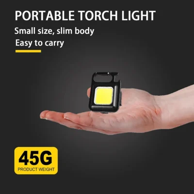 Hurry bolt Cob Steel Keychain Flashlights 800 Lumens Rechargeable Waterproof Portable Led Small Flashlights 4 Modes Mini Working Lights with Collapsible Bracket and Strong Magnet