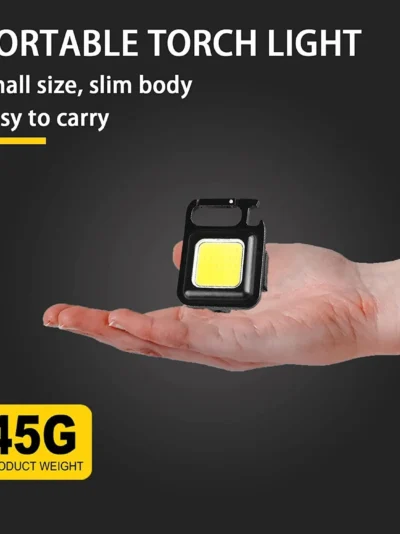 Hurry bolt Cob Steel Keychain Flashlights 800 Lumens Rechargeable Waterproof Portable Led Small Flashlights 4 Modes Mini Working Lights with Collapsible Bracket and Strong Magnet