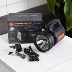 TD Powerful Rechargeable Searchlight - Outdoor Camping Traveling Floodlight Rechargeable Powerful 30W LED Search Light TD-6000