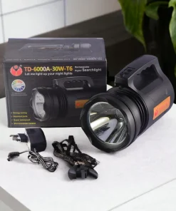 TD Powerful Rechargeable Searchlight - Outdoor Camping Traveling Floodlight Rechargeable Powerful 30W LED Search Light TD-6000