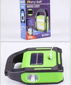 Hurry Bolt Genuine Big Size LED Work Light Hurry Bolt Work Lamp Solar Flashlight Rechargeable Emergency torch Lumens COB 3 Lights Spotlights Built-in Battery for Camping Household Workshop Automobile Multifunctional MULTICOLOR 2000 Imported Best Original