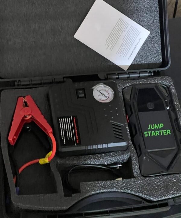 4in1 Car Jump Starter with Tire Inflator Chargeable Power Station Air Compressor Battery Starter - Image 6