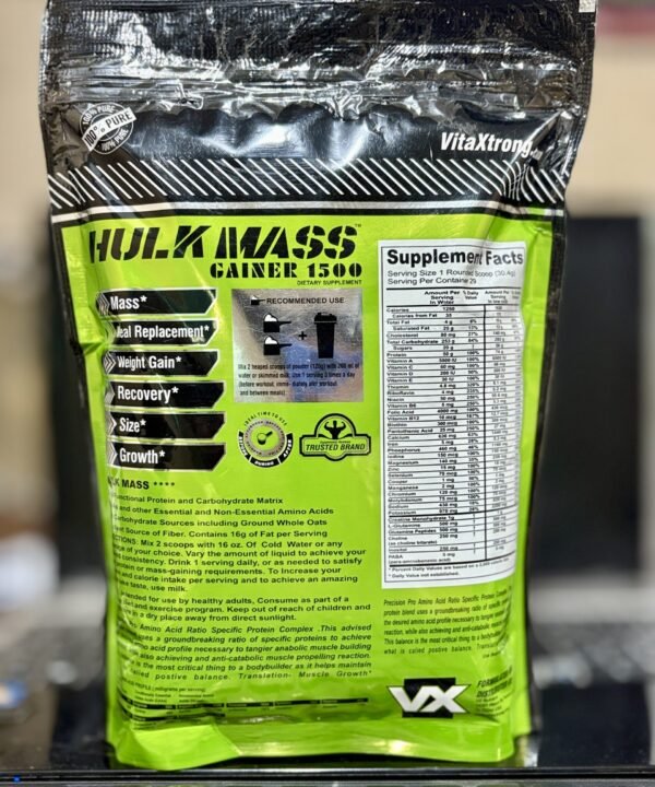 The incredible Hulk Mass Gainer 1Kg/1000Gm 1630calories - Best Price in Pakistan | GreyMart