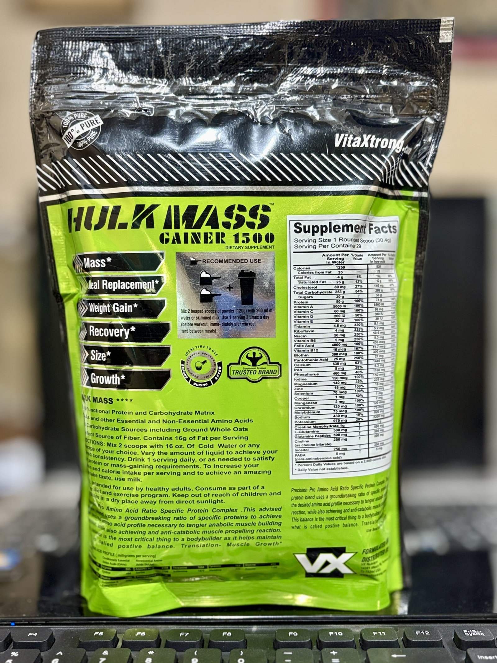 The incredible Hulk Mass Gainer 1Kg/1000Gm 1630calories - Image 3