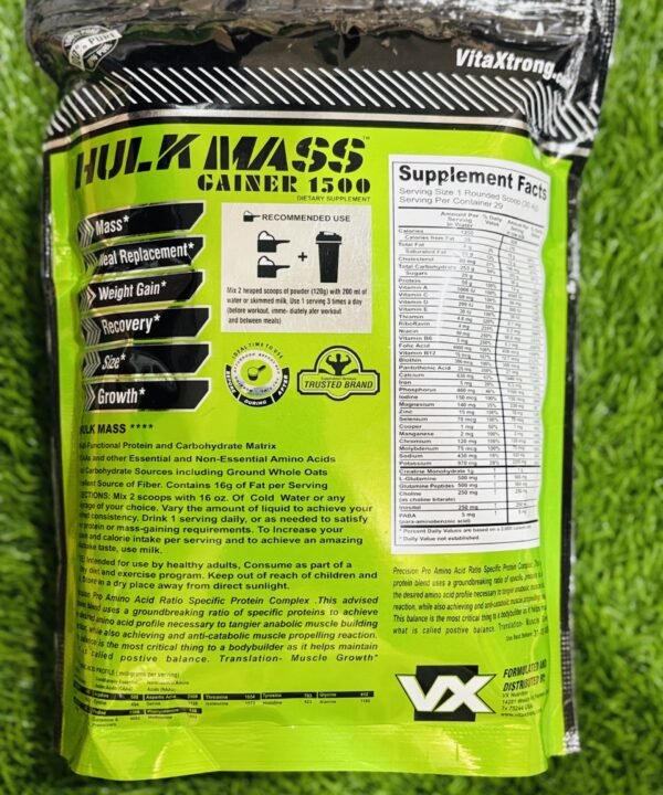 The incredible Hulk Mass Gainer 1Kg/1000Gm 1630calories - Best Price in Pakistan | GreyMart