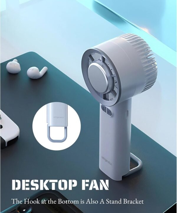 Cooler, 100 Speeds Rechargeable Mini Cooling Fan wi HandFan 5200mAh High Speed Handheld Turbo Fan, 13000 RPM Powerful - Image 4