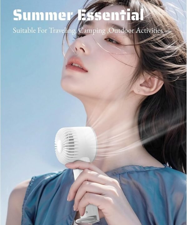 Cooler, 100 Speeds Rechargeable Mini Cooling Fan wi HandFan 5200mAh High Speed Handheld Turbo Fan, 13000 RPM Powerful - Image 18