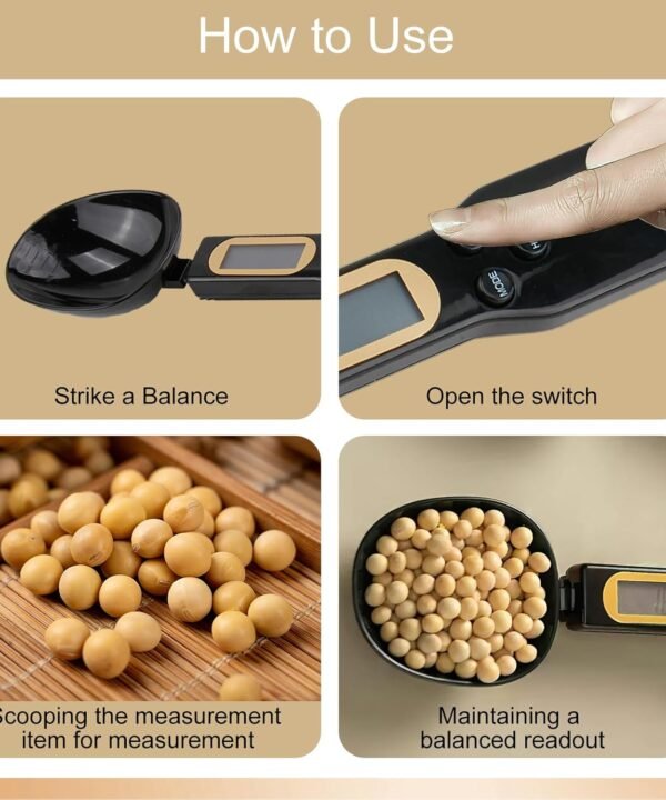 Digital Measuring Spoon Scale 500g, High Precision 0.1g LCD Electronic Kitchen Scale, Weighing Spoon - Image 5