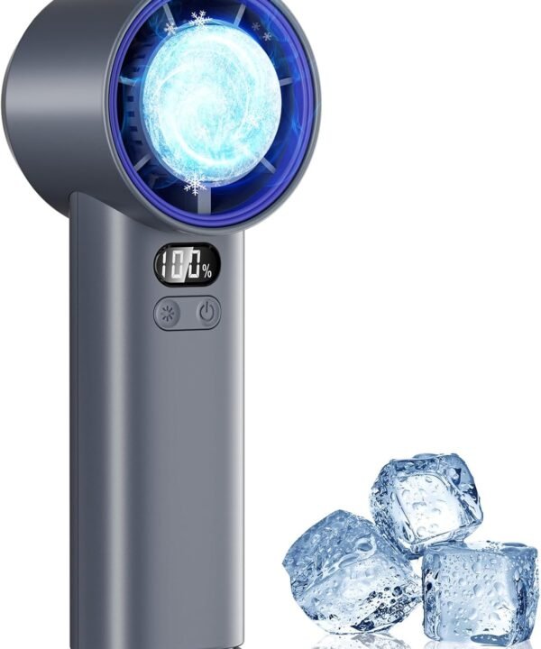 Cooler, 100 Speeds Rechargeable Mini Cooling Fan wi HandFan 5200mAh High Speed Handheld Turbo Fan, 13000 RPM Powerful - Image 7