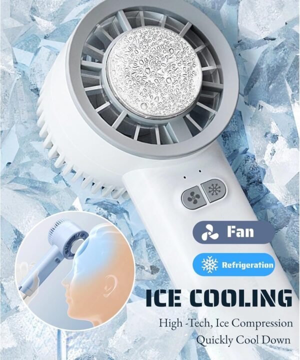 Cooler, 100 Speeds Rechargeable Mini Cooling Fan wi HandFan 5200mAh High Speed Handheld Turbo Fan, 13000 RPM Powerful - Image 8