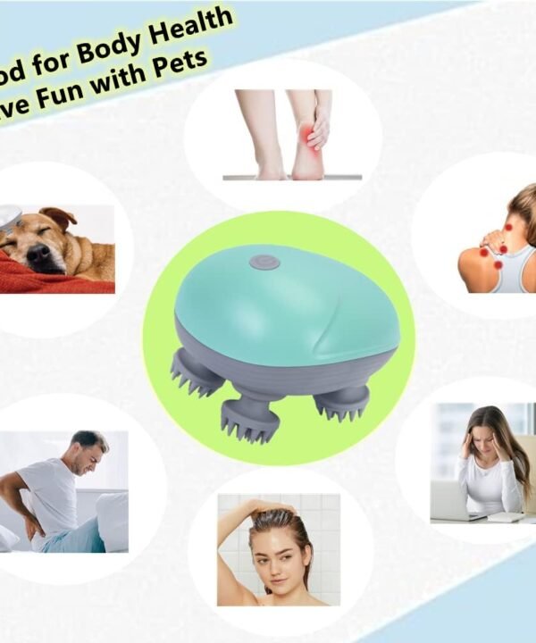 Electric Scalp Massager,Waterproof Head Massager for Hair Growth, Full Body Massage, Versatile Pet Massager, Handheld Head Relax Scratcher with 4 Massage Heads - Image 4