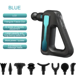 Alternative view of Blueidea Triangle Fascia Grab Muscle Relaxation Massager Electric Shock Massage Gun Massage Gun Massage Gun Deep Tissue Portable Handheld Percussion Massager Type-C Charging with Powerful 32 Speeds & 8 Masage Heads for Shoulder, Neck, Back, Wand, Leg