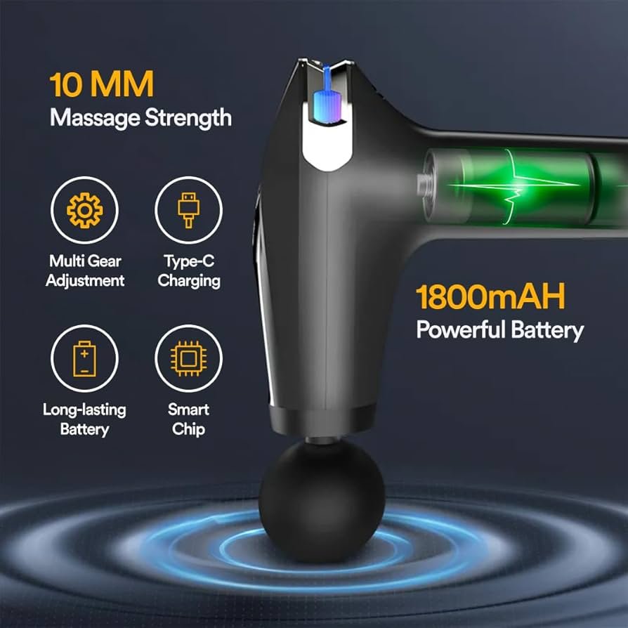 Blueidea Bld326 Portable Massage Pro Percussion Massager Professional Deep Muscle Massager For Body Neck Back Relaxation Fitness Slimming - Image 4