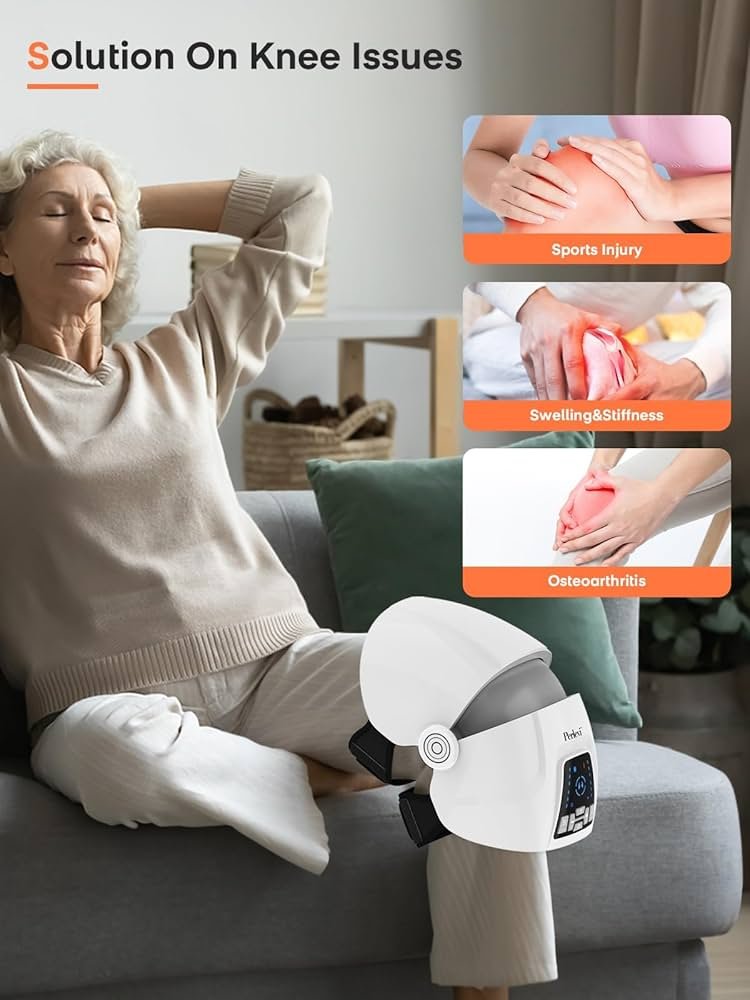 BlueIdea Knee Rechargeable Portable Massager (One Piece) Knee Support Belt Kneepad Compression Sleeve, Male and Female Articulated Knee Pads, Fatigue, Meniscus Tear, Knee Support Electric Heated Knee Pad Warm Leg Wrap Belt Brace Arthritis Pain Relief - Image 2