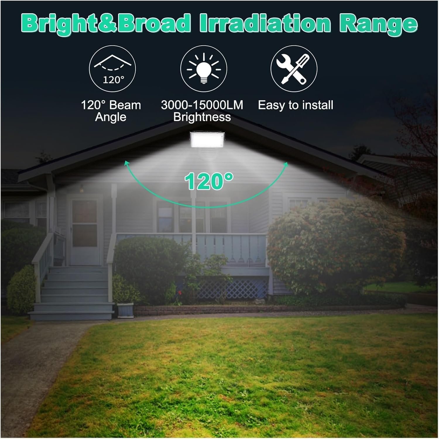 12w WARM Led Flood Light Flood Light 50w Led Exterior Lighting Outdoor Led Projector Reflector Lamp Spotlight Waterproof Street Lamp for Garage, Yard, Lawn, Garden ( Color : 2 _WARM and WHITE (Copy) - Image 2