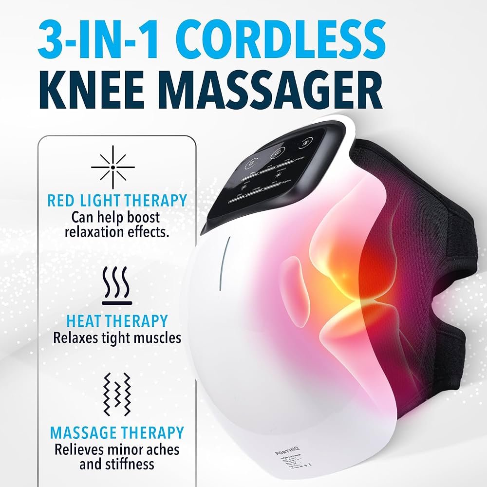 BlueIdea Knee Rechargeable Portable Massager (One Piece) Knee Support Belt Kneepad Compression Sleeve, Male and Female Articulated Knee Pads, Fatigue, Meniscus Tear, Knee Support Electric Heated Knee Pad Warm Leg Wrap Belt Brace Arthritis Pain Relief - Image 4