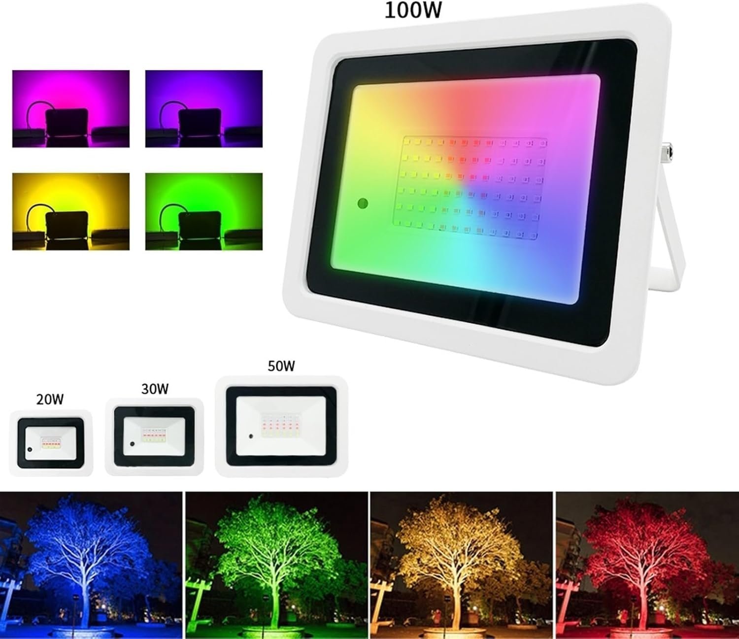 50W Smart RGB LED Flood Light Outdoor with Remote – Waterproof Colour Changing Garden & Stage Light in Pakistan - Image 6