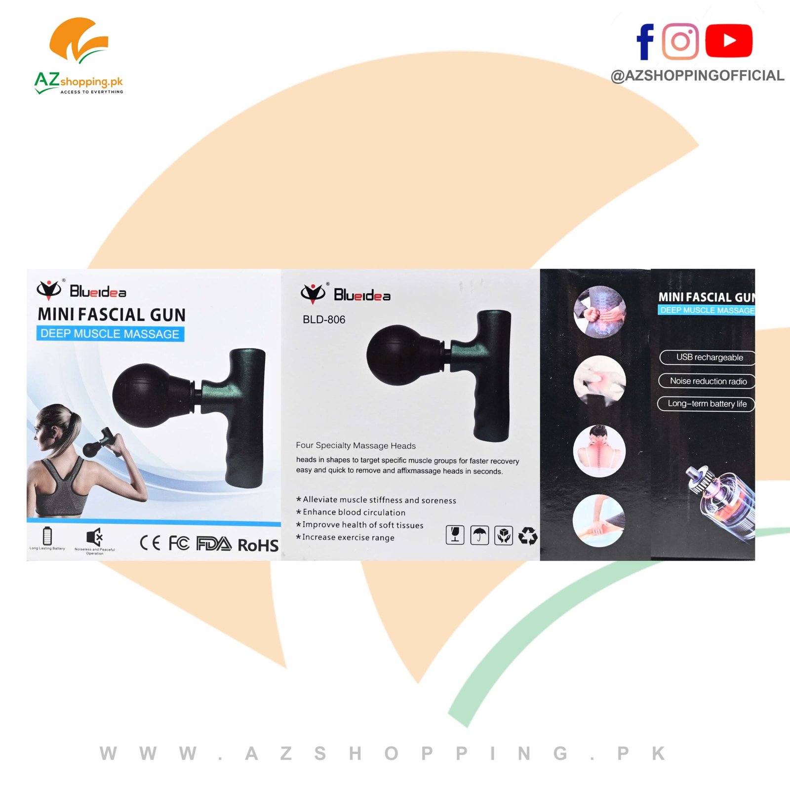 Blueidea Mini Facial Deep Muscle Massager Gun Percussion Muscle Massager for Full Body Pain Relief of Neck, - Image 5