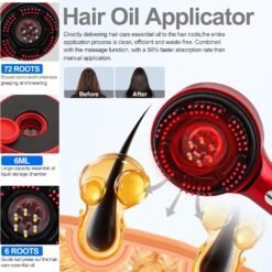 Scalp Massager with Hair Oil Applicator Hair Brush Electric Scalp Massager Hair Comb Red and Blue Light Electric Massage Comb at home for Men Women... - Image 9