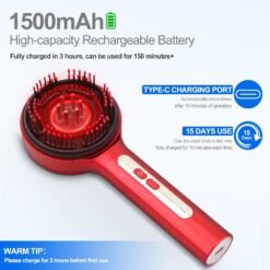 Scalp Massager with Hair Oil Applicator Hair Brush Electric Scalp Massager Hair Comb Red and Blue Light Electric Massage Comb at home for Men Women... - Image 3