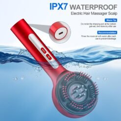 Scalp Massager with Hair Oil Applicator Hair Brush Electric Scalp Massager Hair Comb Red and Blue Light Electric Massage Comb at home for Men Women... - Image 6