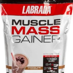 Labrada Nutrition Muscle Mass Gainer, Chocolate, 2 Pound | High-Calorie Protein Shake with BCAAs & Creatine Monohydrate