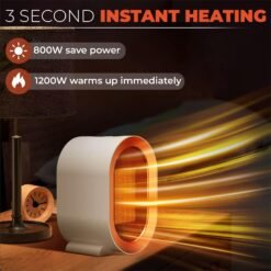 Heater Fan Heater Portable Heater - Room Electric Heaters Mini Camping Heater Tower | Ceramic Heater Cooler Space Heater | Desk Tent Foot Bedroom Bathroom Oil Smart Column Convection Room Heater - Image 10