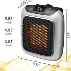 Ontel Handy Heater Turbo Wall Outlet Plug In Heater – Portable Indoor Ceramic Space Heater w/Adjustable Thermostat, 12-Hour Timer, Auto Shut Off, Quiet - Image 6