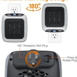 Ontel Handy Heater Turbo Wall Outlet Plug In Heater – Portable Indoor Ceramic Space Heater w/Adjustable Thermostat, 12-Hour Timer, Auto Shut Off, Quiet - Image 7