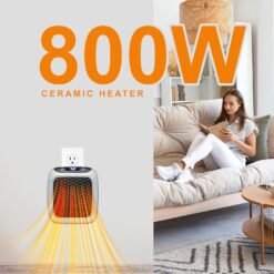 Ontel Handy Heater Turbo Wall Outlet Plug In Heater – Portable Indoor Ceramic Space Heater w/Adjustable Thermostat, 12-Hour Timer, Auto Shut Off, Quiet - Image 5