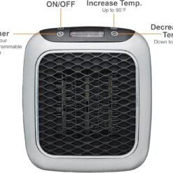 Ontel Handy Heater Turbo Wall Outlet Plug In Heater – Portable Indoor Ceramic Space Heater w/Adjustable Thermostat, 12-Hour Timer, Auto Shut Off, Quiet - Image 4
