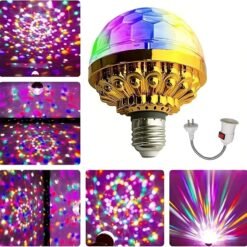 Alternative view of Rotating RGB Disco Light Bulb...