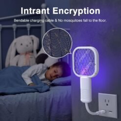 Usb Mosquito Killer Lamp 2 in 1 Multicunctional Angle Portable Bug Zapper Electric USB Rechargeable Mosquito Fly Bat Swatter - Image 5