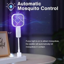 Usb Mosquito Killer Lamp 2 in 1 Multicunctional Angle Portable Bug Zapper Electric USB Rechargeable Mosquito Fly Bat Swatter - Image 2