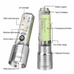 Coba USB Rechargeable Flashlight 3800 Lumens 10 Lighting Modes - Image 4