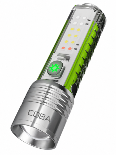 Coba USB Rechargeable Flashlight 3800 Lumens  10 Lighting Modes