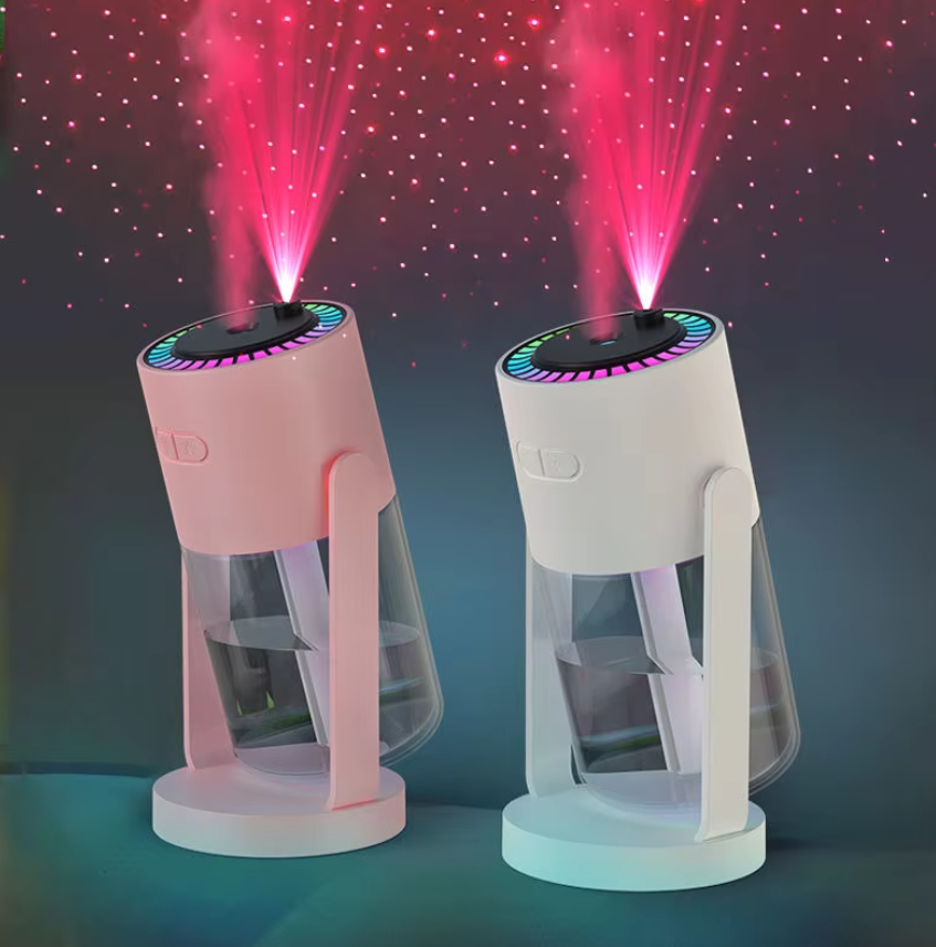 StarrySky 280ml Top Humidifier with Starry Sky Night Light, USB Quiet Cool Mist Humidifier for Bedroom, Office, Car, 4-8 Hours Runtime with Continuous or Intermittent Mist
